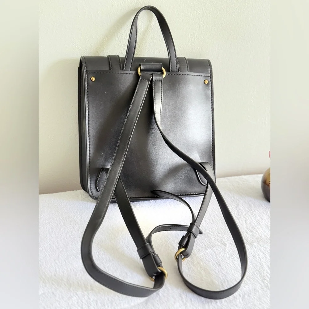 Anne Klein Black Ava Structured Backpack Bag